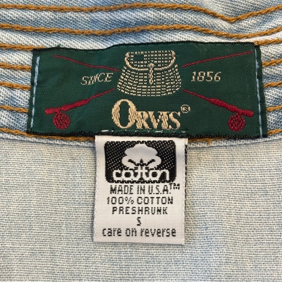 Vintage Orvis Oversized Denim Chambray Duster Dress Caftan Size Small - Picture 5 of 6